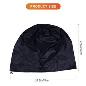 DOITOOL Outdoor Fire Pit Cover Round for Fire Pit 27 Inch, Heavy Duty 600D Polyester Waterproof Anti UV Full Coverage Patio Fire Pit Cover Outdoor Fireplace Cover with Drawstring Closure, 1PCS