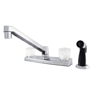 wmf-8238 - non metallic kitc. sink faucet 360 degree swivel spout acrylic double handle washerless cart. with side spray