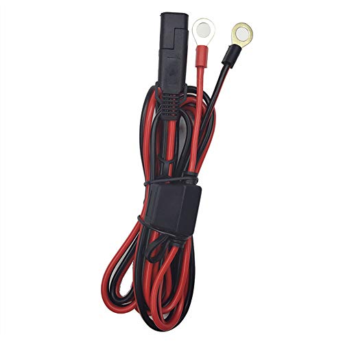 O Ring Terminal Cable - 7FT SAE Connector, Sae Plug to Battery Charger Cord, Solar Panel Cord Ring Terminal Harness Extension Adapter 12V 24V 2 Pin Quick Connect and Disconnect 15A