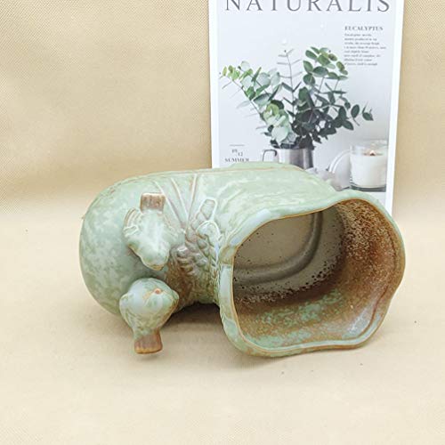 Happyyami 1PC Shoe Pot Ceramic Flower Planter Cactus Pot Retro planters Rustic Tabletop Flower Pot Novelty Succulent planters Farmhouse Flower Pots Small Bonsai Pot Juicy Ceramics Succulents