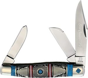rough ryder old southwest stockman rr1756,style nickel,blue,red,silver