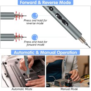 Precision Screwdriver Set, 28 in 1 Small Cordless Electronic Rechargeable Torque Power Drill Kit, Portable Automatic Mini Pen Screwdriver w/ 24 Bits Light for Computer Phone Laptop RC Car Toy Repair