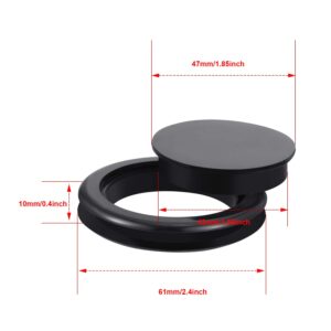 Maitys 4 Pieces Silicone Patio Table Umbrella Hole Ring Plug and Cap Set for Glass Outdoors Patio Table Deck Yard, 2 Inch (Black)