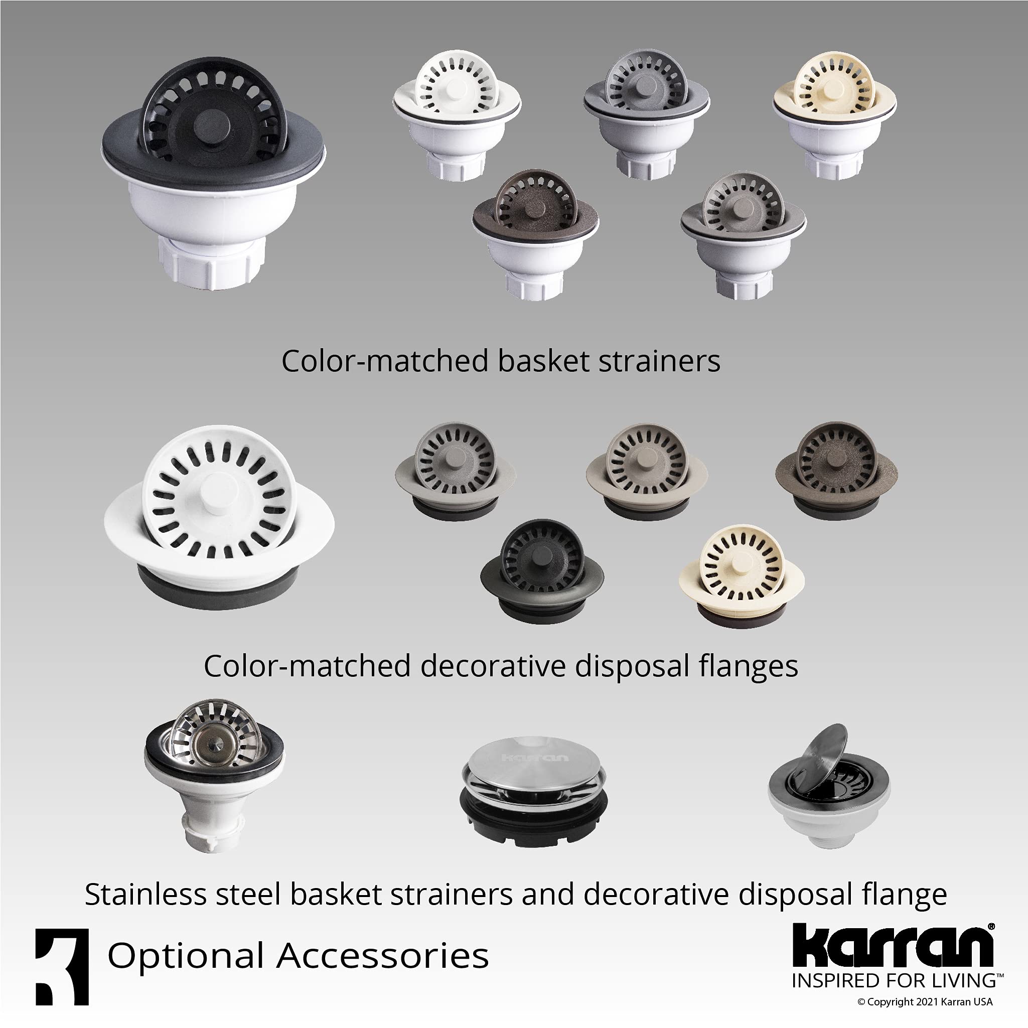 Karran QU-721 Undermount Quartz Composite 33 in. 60/40 Double Bowl Kitchen Sink with Bottom Grids and Strainers in Grey