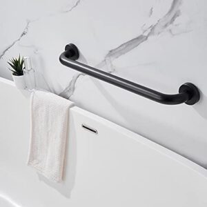 DeDebrly Shower Grab Bar 16-Inches Bathtub Grab Bar, Stainless Steel Safety Grab Bar, Home Care Bathroom Safety Grab Bar Hand Support Rail Balance Handrail, Matte Black