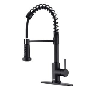 faucet for kitchen sink, black kitchen faucet with pull down sprayer, guukar modern commercial spring pull-out kitchen sink faucet