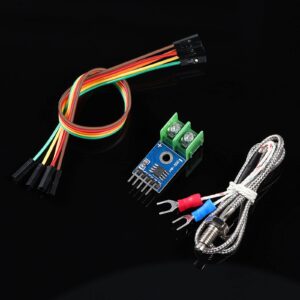 Weewooday 4 Sets Direct Current 3-5v Max6675 Themocouple Module and K Type Thermocouple Temperature Sensor Thermocouple Sensor Set M6 Screw with Cable Cord Compatible with Arduino/Raspberry Pi