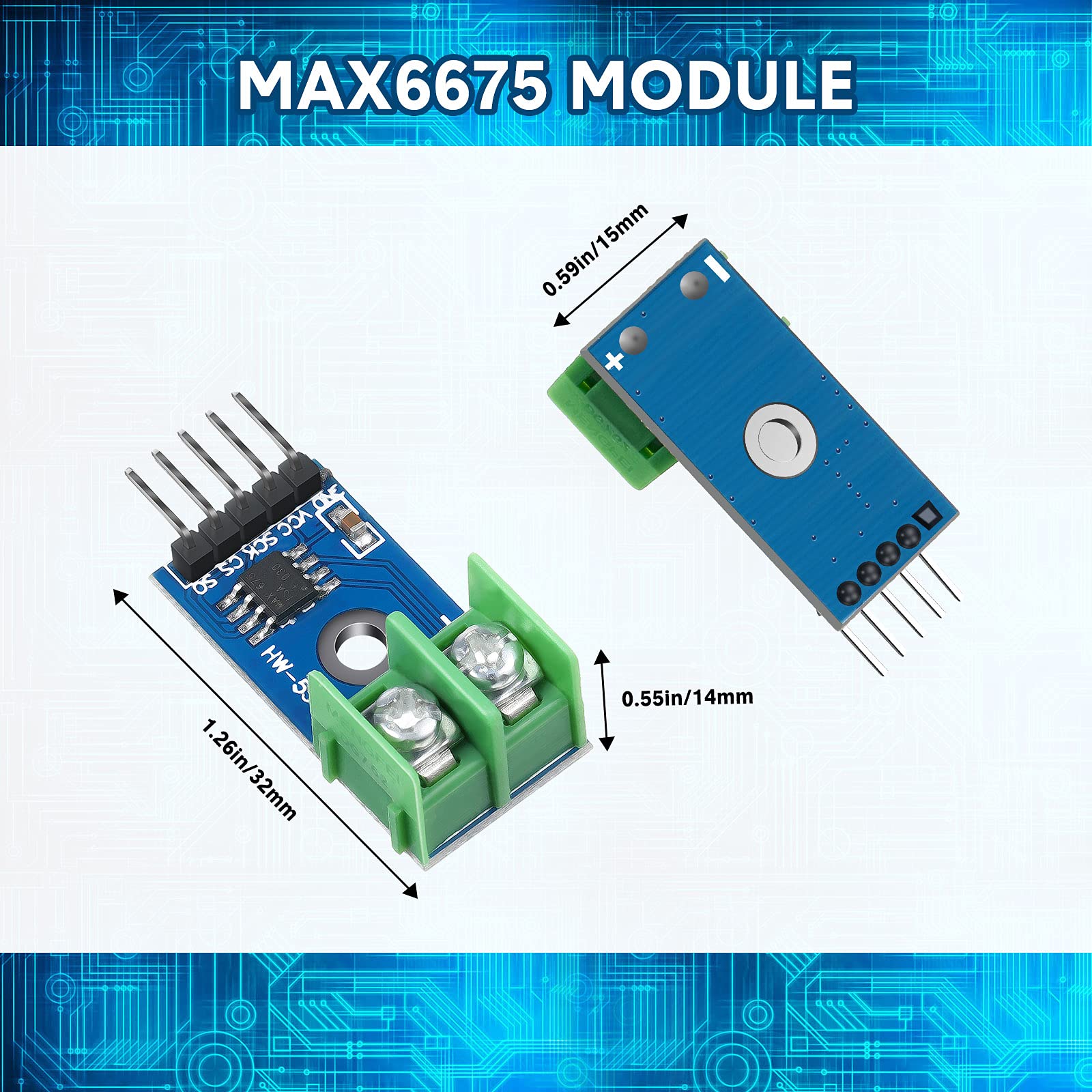 Weewooday 4 Sets Direct Current 3-5v Max6675 Themocouple Module and K Type Thermocouple Temperature Sensor Thermocouple Sensor Set M6 Screw with Cable Cord Compatible with Arduino/Raspberry Pi