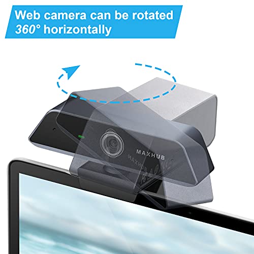 MAXHUB 4K AutoFocus Web Cameras for Computers, Streaming Webcam with Dual Microphone Plug and Play USB HD Webcam with 13MP for Pro Streaming/Online Teaching/Video Calling/Zoom/Skype