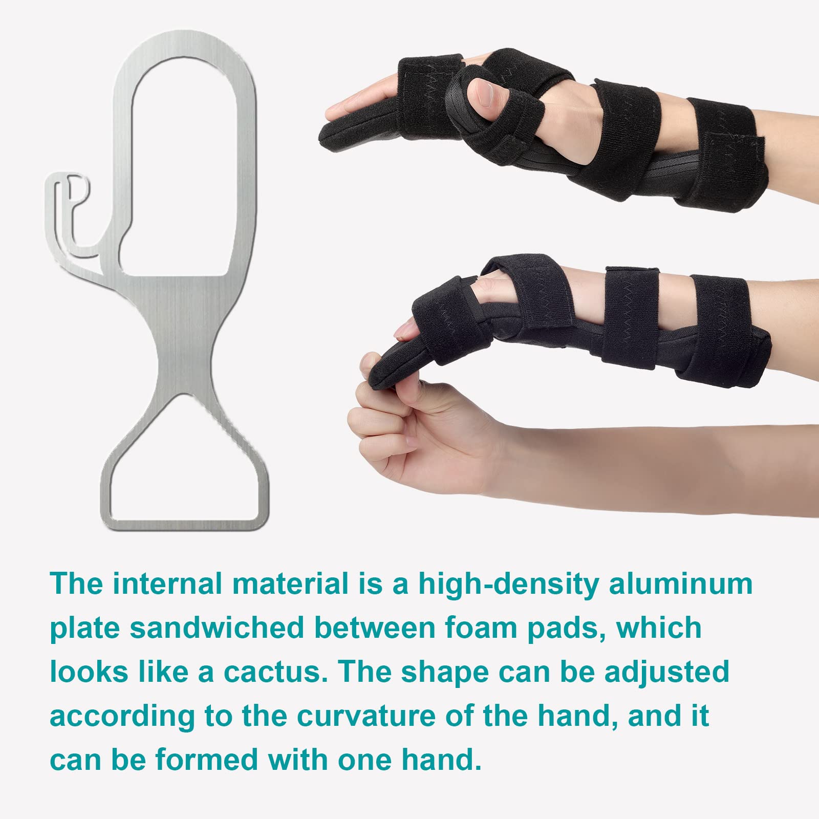 Sylong Stroke Resting Hand Splint Carpal Tunnel Wrist Brace Night Immobilizer, Finger Stabilizer Wrap - for Muscle Atrophy Rehabilitation, Arthritis, Tendonitis, Carpal Tunnel Pain