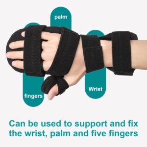 Sylong Stroke Resting Hand Splint Carpal Tunnel Wrist Brace Night Immobilizer, Finger Stabilizer Wrap - for Muscle Atrophy Rehabilitation, Arthritis, Tendonitis, Carpal Tunnel Pain