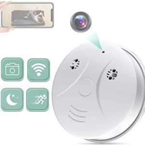 Hidden Camera Smoke Detector, HD 1080P WiFi Spy Hidden Camera with Night Vision and Motion Detection Small Mini Camera for Home Office Security Nanny Cams No Audio