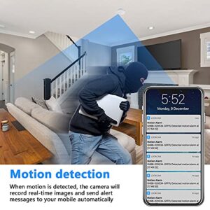 Hidden Camera Smoke Detector, HD 1080P WiFi Spy Hidden Camera with Night Vision and Motion Detection Small Mini Camera for Home Office Security Nanny Cams No Audio