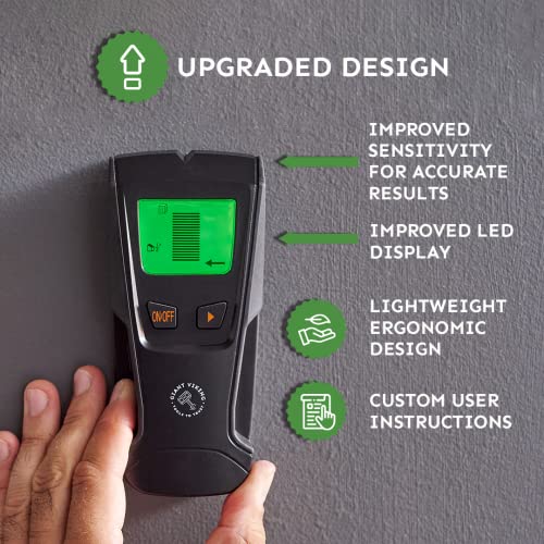 Stud Finder Wall Scanner - 5 In 1 Wall Stud Finder Beam Detector with Large HD LCD Display, Center and Edge Finder with Sensor for Wood, Metal, Studs, Pipes, Joists & Live AC Wires