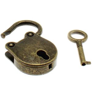 OZXNO 1PCS Vintage Mini Bear Padlock Key Lock Antique Style Small Key Lock(Bronze)