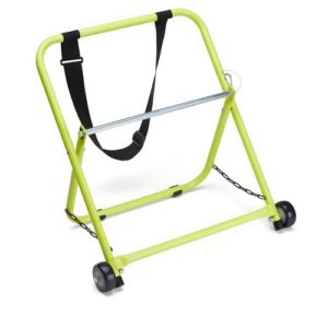 truecable wire and cable caddy with wheels and pull strap, industrial grade steel wire dispenser, holds cable reels up to 20" diameter and 100 lb capacity