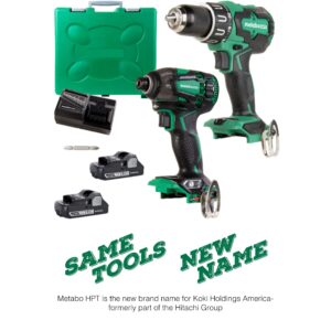 Metabo HPT 18V MultiVolt Hammer Drill and Triple Hammer Impact Driver Cordless Combo Kit | Lifetime Tool Warranty | KC18DBFL2C