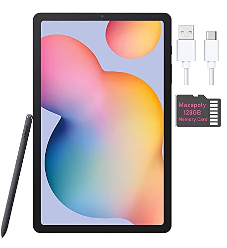 Samsung Galaxy Tab S6 Lite 10.4’’ (2000x1200) WiFi Tablet Bundle, Exynos 9610, 4GB RAM, 64GB Storage, Bluetooth, Front & Rear Camera, Android 10, S Pen, Tablet Cover, 128GB SD