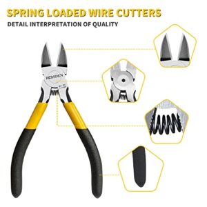 Wire Cutters, BOOSDEN 5 inch Flush Cutter, Dikes Wire Cutter for Crafting Electrical Jewelry Making, Precision Wire Cutter, Small Wire Cutter, Ultra Sharp Wire Clippers, Wire Snips