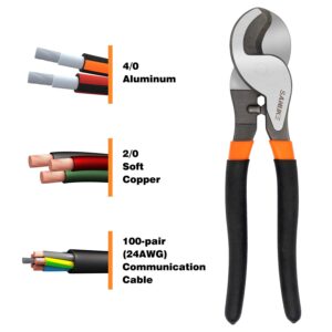 Cable Cutters, Sanuke High Leverage Cable Cutter Heavy Duty Industrial Strength Electrical Wire Cutters for Cutting Aluminum Copper Communication Cables