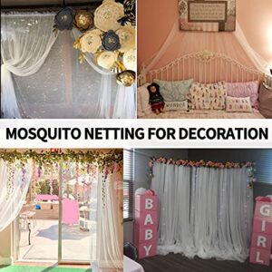 SJHmoo Mosquito Netting Curtains for Porch/Patio/Canopy/Garden, Outdoor Sheer Tulle Curtains Mesh Net, Decoration Netting for Party Wedding Arch Draping&Ceiling Drapes Fabric, White 54x120in