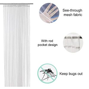 SJHmoo Mosquito Netting Curtains for Porch/Patio/Canopy/Garden, Outdoor Sheer Tulle Curtains Mesh Net, Decoration Netting for Party Wedding Arch Draping&Ceiling Drapes Fabric, White 54x120in