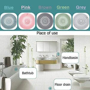 Hair Catcher Rubber Stopper Shower Drain Covers for Bathroom, Bathtub, Handbasin, Tub, Kitchen, Sink, Strainer, Sewer, Plug, Filter, Trap, Home, Drain Protectors, Easy to Install and Clean 5 Pack