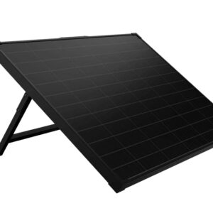 Furrion 100W Portable Kickstand Solar Panel - PWM Bundle Kit, 100-Watt-Rated Output, High-Efficiency Monocrystalline Cells, High-Transmittance Bypass Diodes, Ultra-Clear Tempered Glass - FSPK10MWT-BL