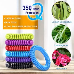 Mosquito Bracelet 20 Pack with 4 Patches, Waterproof Bug Repellent Wrist Bands, Fit for Kids & Adults, Natural Ingredients and Deet-Free,pest Control, Safe Indoor Outdoor Protection