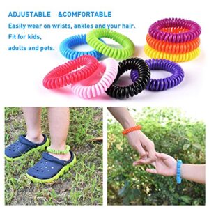 Mosquito Bracelet 20 Pack with 4 Patches, Waterproof Bug Repellent Wrist Bands, Fit for Kids & Adults, Natural Ingredients and Deet-Free,pest Control, Safe Indoor Outdoor Protection