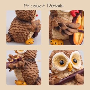 SMANSNAY Owl Decor Statue, Home Office Ornaments, Cute Owl Figurines for Home Decoration, Great Owl Gifts for Women, Boys, Girls(Pack of 4)