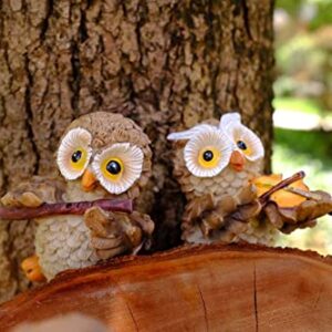 SMANSNAY Owl Decor Statue, Home Office Ornaments, Cute Owl Figurines for Home Decoration, Great Owl Gifts for Women, Boys, Girls(Pack of 4)