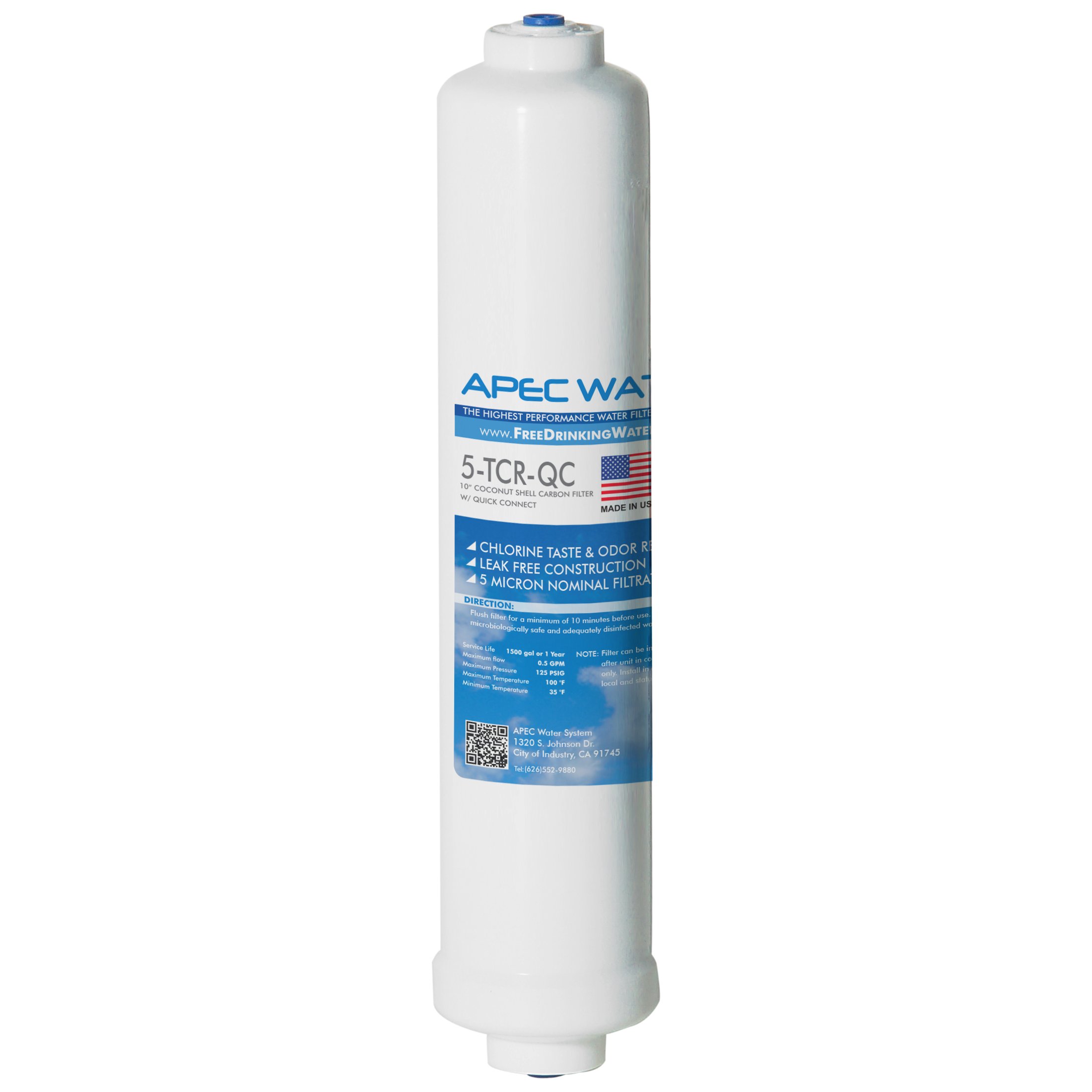 APEC Water ULTIMATE Series Replacement Filter Set for RO Systems + APEC Inline Carbon Filter