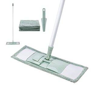 dsv standard professional microfiber floor mop with 3 washable mop pads and 1 dirt removal scrubber | 360° rotation mop head 16.8" | ideal for hardwood, laminate, tile & for home/office floor cleaning