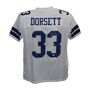 Tony Dorsett Autographed/Signed Pro Style White XL Jersey HOF BAS