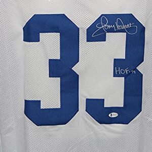 Tony Dorsett Autographed/Signed Pro Style White XL Jersey HOF BAS