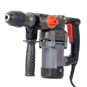 pts corded rotary hammer drill 1”26mm 10amp 110v combination rotary hammer | sds plus | 3 modes | 2x brushes, oil cap wrench, grease, 3x drills, 2x chisels‚ and case set