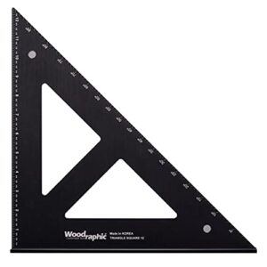 woodraphic professional easy-read carpenter square, woodworking tools (12 inch)