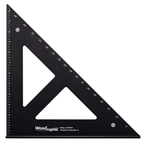 Woodraphic Professional Easy-Read Carpenter Square, Woodworking Tools (12 Inch)