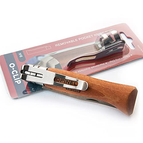 O-Clip Deep Carry Pocket Clip Compatible with Opinel® No8 and Slim Knives