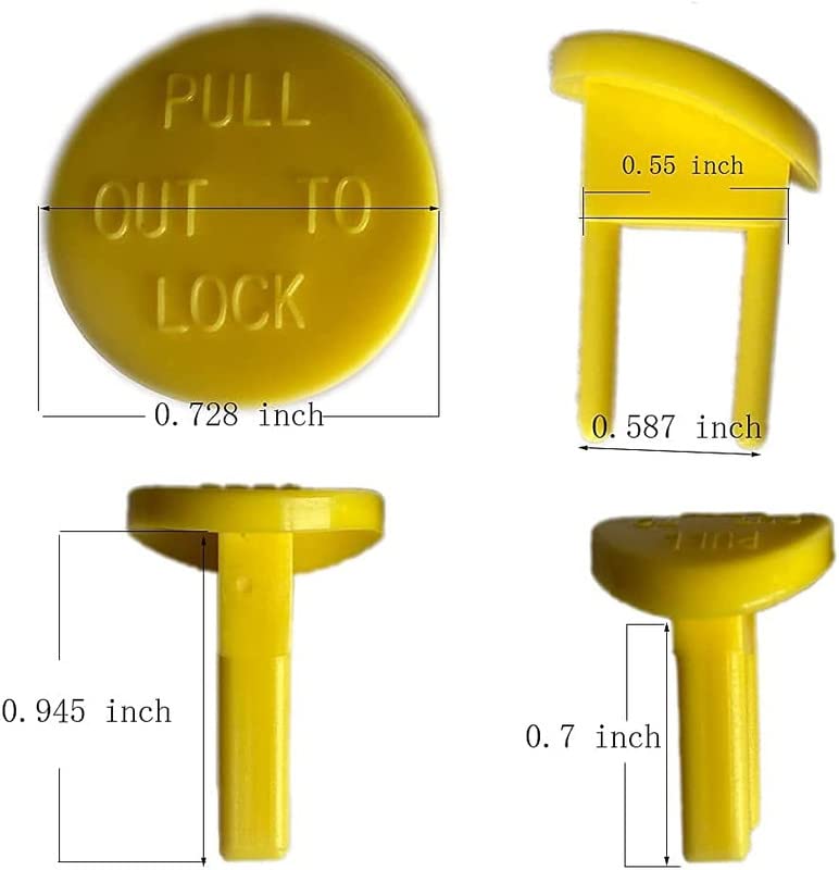 Yellow Safety Switch Key Compatible with Craftsman Radial Arm Jointer Band Drill Sears Table Saw, Sander, Band Saw, Drill Press Parts- Oval (5pcs-pack)