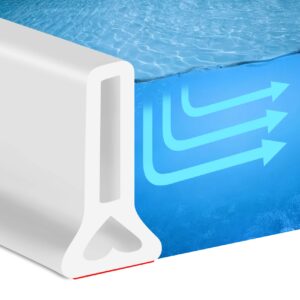122 inch shower threshold water dam collapsible bath shower barrier water stopper retention system dry and wet separation for bathroom kitchen and more (10ft)