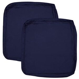 oslimea outdoor seat cushion slip cover 25" x 27", waterproof patio furniture chair cushion cover replacement pillow slip seat cushion cover 2 pack - covers only, dark blue