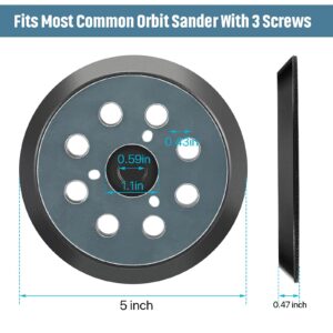 Mudder 5 Inch 8 Hole Sander Hook and Loop Replacement Sanding Pad Round Replacement Sander Pad Compatible with Makita BO5031K, BO5041K, BO5010, BO5030K (Blue)