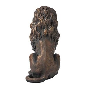 glitzhome Magnesium Oxide, Fibre Glass GH20387 Guardian Standing Lion Outdoor Statue, Bronze