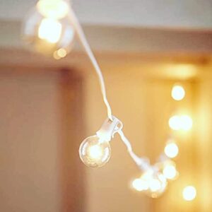 Pallerina 25FT G40 Outdoor String Lights with 27 Globe Clear Bulbs(2 Spare) Patio String Lights Outdoor Waterproof for Party Wedding Garden Commercial Decoration, 5 Watt Bulbs E12 Base- White Wire