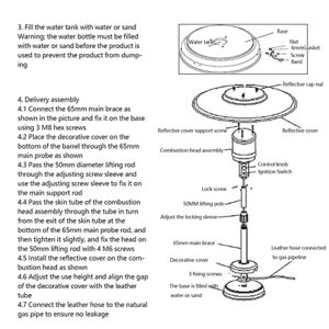 Natural Gas Patio Heater,Outdoor Heater For Natural Gas Adjustable Height, Between 140-200cm(55-78in),Includes 12 Ft-Long Natural Gas Hose,Passed cETL Certification,This Allows You To Have A P