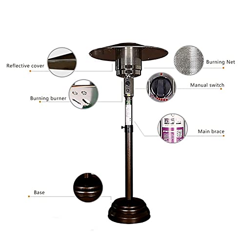 Natural Gas Patio Heater,Outdoor Heater For Natural Gas Adjustable Height, Between 140-200cm(55-78in),Includes 12 Ft-Long Natural Gas Hose,Passed cETL Certification,This Allows You To Have A P