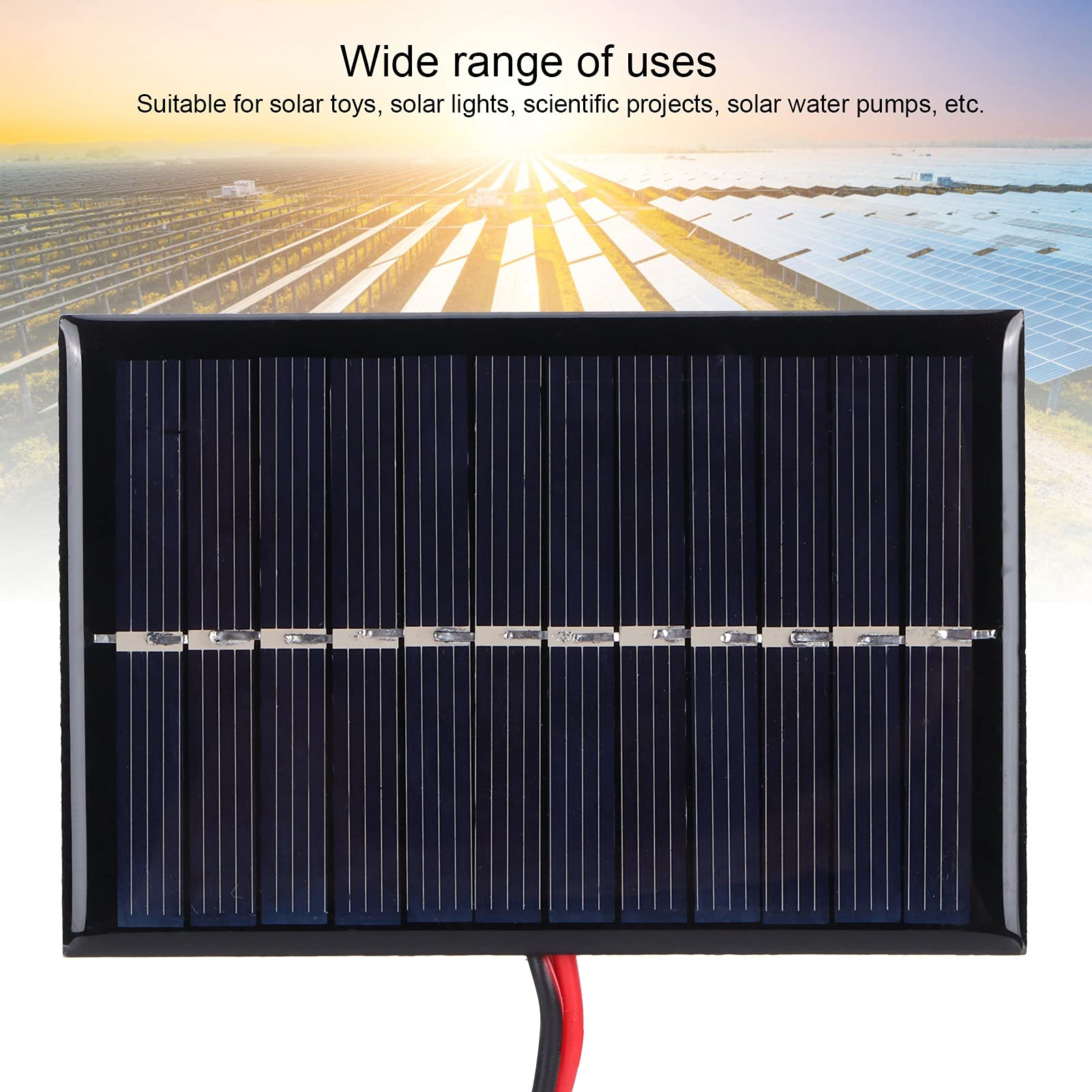 Solar Panel, Module Portable DIY Polysilicon Solar Charger for Toys Lights Solar Lights Solar Displays 3.7V Battery