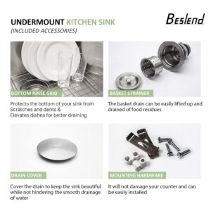 32 Undermount Kitchen Sink - Beslend 32x19 Inch Undermount Sink Ledge Workstation Kitchen Sink Stainless Steel 16 Gauge 10 Inch Deep Single Bowl Kitchen Sink with Accessories